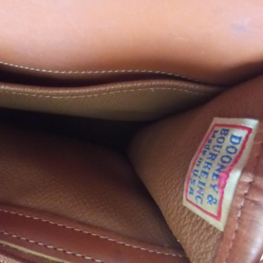 Dooney & Bourke Vintage Leather Navy/Brown Satchel - Picture 14 of 16